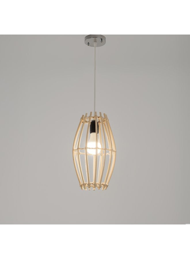 تبس هوم لمب نجفة TBS باللون بيج مصنوعة من بامبو لإضاءة المنزل والديكور - Image 4